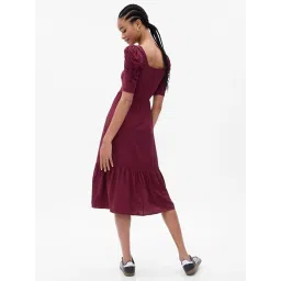 GAP Dark Purple Regular Fit Solid Dress image 2