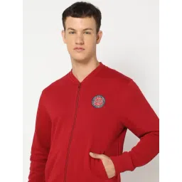 GAP Dark Red Regular Fit Solid Sweatshirt image 5
