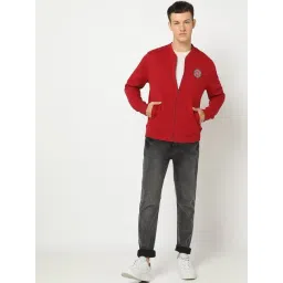 GAP Dark Red Regular Fit Solid Sweatshirt image 4