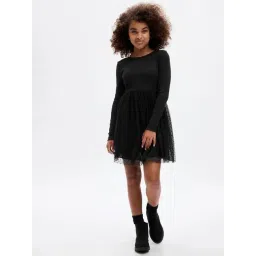GAP Girls Black Cotton Solid Dress-picture-35