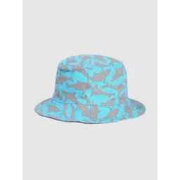 GAP Girls Blue & Grey Fish Printed Reversible Cotton Bucket Hat-picture-13