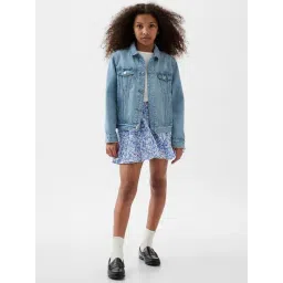 GAP Girls Blue Cotton Floral Skort-picture-38