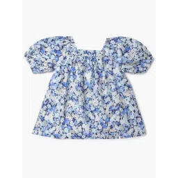 GAP Girls Blue Cotton Floral Top-picture-12