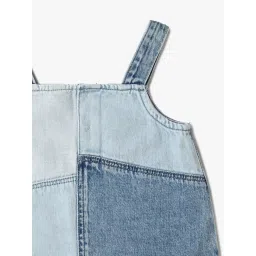 GAP Girls Blue Cotton Patch Dungaree image 3