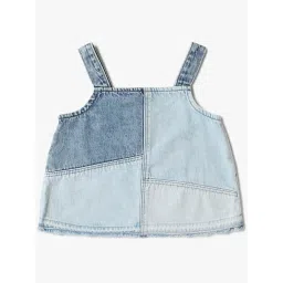 GAP Girls Blue Cotton Patch Dungaree image 1