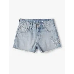 GAP Girls Blue Cotton Solid Shorts-picture-36