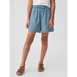 GAP Girls Blue Cotton Solid Shorts-picture-37