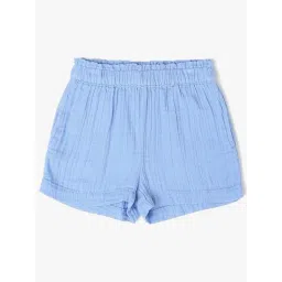 GAP Girls Blue Cotton Solid Shorts-picture-29