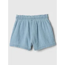 GAP Girls Blue Cotton Textured Shorts-picture-35