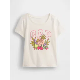 GAP Girls Brand Logo Printed Round Neck Cotton T-shirt-picture-11