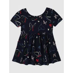 GAP Girls Conversational Printed Round Neck Cotton Fit & Flare Dress-image-36