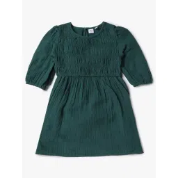 GAP Girls Green Cotton Solid Dress-picture-21