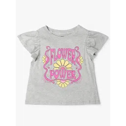 GAP Girls Grey Cotton Graphic T-Shirt-picture-17
