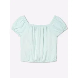GAP Girls Light Blue Cotton Solid Top-picture-48