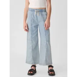 GAP Girls Lt. Blue Cotton Solid Jeans-picture-10