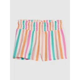 GAP Girls Mid-Rise Vertical Striped Regular Fit Pure-Cotton Shorts-picture-36