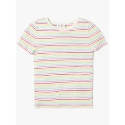 GAP Girls Multi Regular Fit Striped Short Sleeves T-Shirt-picture-30