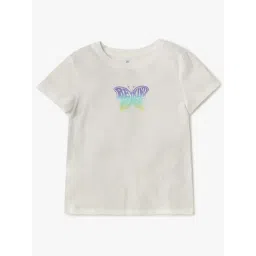 GAP Girls Off White Cotton Graphic T-Shirt-picture-30