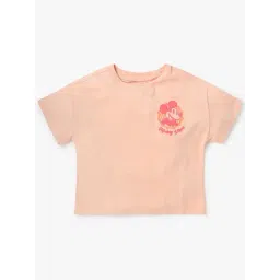 GAP Girls Peach Regular Fit Graphic Short Sleeves T-Shirt-picture-22