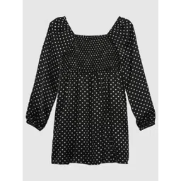 GAP Girls Polka Dot Shirred Square Neck A-Line Dress image 1