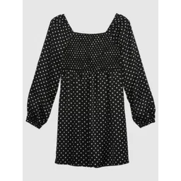 GAP Girls Polka Dot Shirred Square Neck A-Line Dress image 3