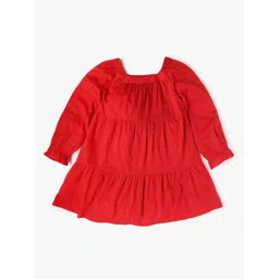 GAP Girls Puff Sleeves Cotton Tiered A-Line Dress-picture-40