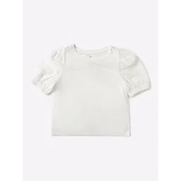 GAP Girls Pure Cotton Solid Cut Out Work Top-picture-31
