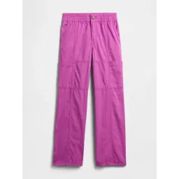 GAP Girls Purple Cotton Solid Cargo Trousers-picture-21