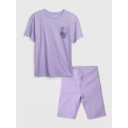 GAP Girls Purple Regular Fit Graphic Short Sleeves T-Shirt-picture-21