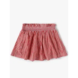 GAP Girls Red Cotton Checked Skirt-picture-23