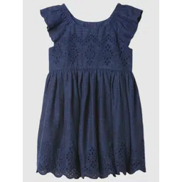 GAP Girls Round Neck Cut-Work A-Line Dress-picture-52