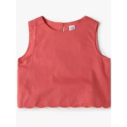 GAP Girls Slim Fit Round Neck Tops-picture-29