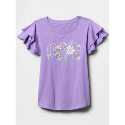GAP Girls Typography Printed Round Neck Cotton Relaxed Fit T-shirt-picture-36