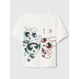 GAP Girls White Cotton Character Based T-Shirt-picture-34