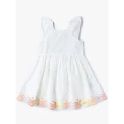 GAP Girls White Cotton Cut Work Dress-picture-30