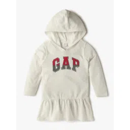 GAP Girls White Cotton Embellished Dress-picture-25