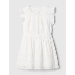 GAP Girls White Cotton Embroidery Dress-picture-14