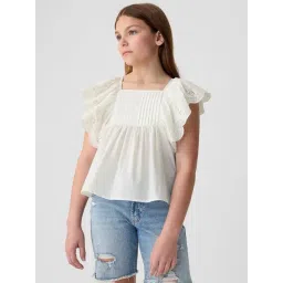 GAP Girls White Cotton Embroidery Top-picture-18