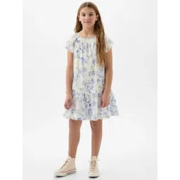 GAP Girls White Cotton Floral Dress-picture-22