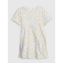 GAP Girls White Cotton Printed Dress-picture-36