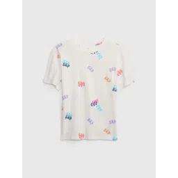 GAP Girls White Regular Fit Logo Short Sleeves T-Shirt-picture-28