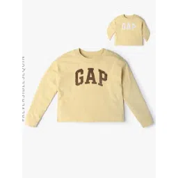 GAP Girls Yellow Cotton Embellished T-Shirt-picture-22