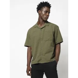 GAP Green Cotton Boxy Fit Self Shirt-picture-39