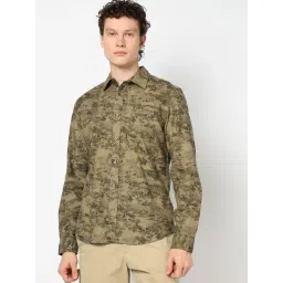 GAP Green Cotton Slim Fit Abstract Shirt-picture-41