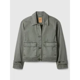 GAP Green Cotton Solid Long Sleeves Jacket-picture-39