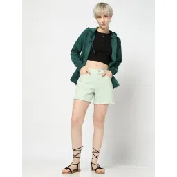 GAP Green Cotton Solid Shorts-picture-44