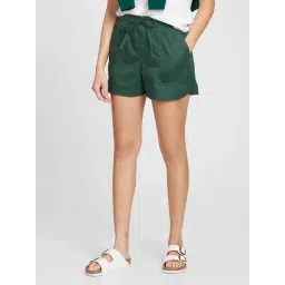 GAP Green Cotton Solid Shorts-picture-36
