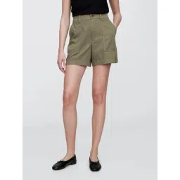 GAP Green Regular Fit Solid Mid Rise Shorts-picture-38