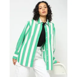 GAP Green Relaxed Fit Striped Shirt-picture-44