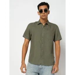 GAP Green Slim Fit Solid Shirt-picture-47